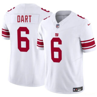 Men's New York Giants #6 Jaxson Dart White 2025 Draft F.U.S.E. Vapor Untouchable Limited Stitched Jersey