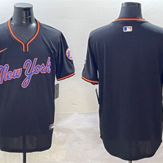 Men's New York Mets Blank Black 2025 Spring Training Stitched Baseball Jersey