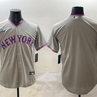 Men's New York Mets Blank Grey 2025 Limited Stitched Baseball Jersey
