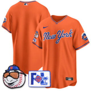 Men's New York Mets Blank Orange 2025 Spring Training Stitched Baseball Jersey