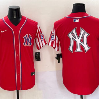 Men's New York Yankees Team Big Logo Red American Style Limited Stitched Baseball Jerseys