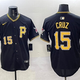 Men's Pittsburgh Pirates #15 Oneil Cruz Black 2025 Limited Stitched Baseball Jersey