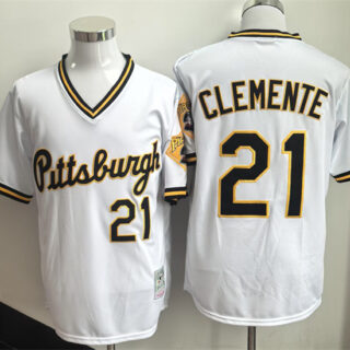 Men's Pittsburgh Pirates #21 Roberto Clemente White Stitched Baseball Jersey