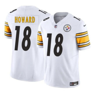 Men's Pittsburgh Steelers #18 Will Howard White 2025 Draft F.U.S.E. Vapor Limited Stitched Football Jersey