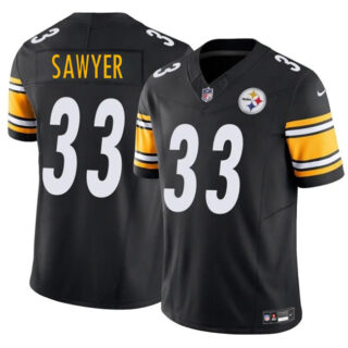 Men's Pittsburgh Steelers #33 Jack Sawyer Black 2025 Draft F.U.S.E. Vapor Limited Stitched Football Jersey