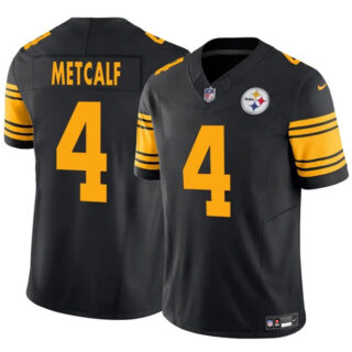 Men's Pittsburgh Steelers #4 DK Metcalf Black 2025 F.U.S.E. Color Rush Vapor Untouchable Limited Stitched Jersey