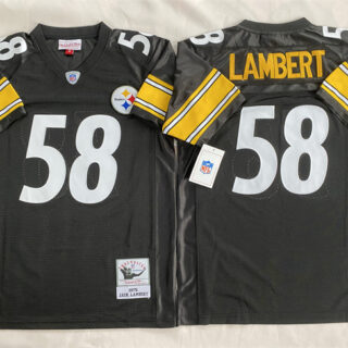 Men's Pittsburgh Steelers #58 Jack Lambert Black Stitched Football Jersey