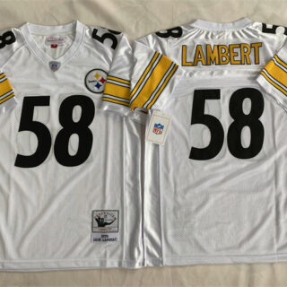Men's Pittsburgh Steelers #58 Jack Lambert White Stitched Football Jersey