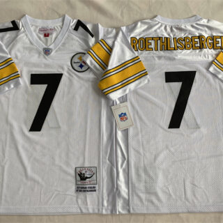 Men's Pittsburgh Steelers #7 Ben Roethlisberger White Stitched Football Jersey