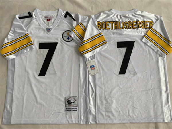 Men's Pittsburgh Steelers #7 Ben Roethlisberger White Stitched Football Jersey