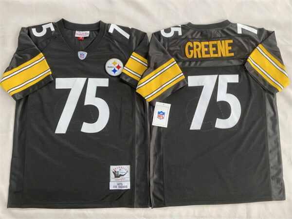 Men's Pittsburgh Steelers #75 Joe Greene Black Stitched Football Jersey