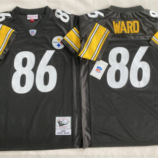 Men's Pittsburgh Steelers #86 Hines Ward Black Stitched Football Jersey