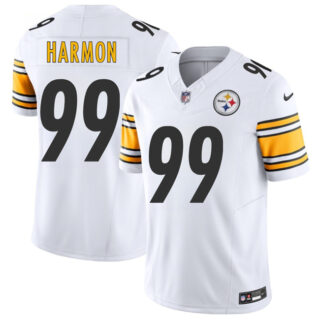 Men's Pittsburgh Steelers #99 Derrick Harmon White 2025 Draft F.U.S.E. Vapor Limited Stitched Football Jersey