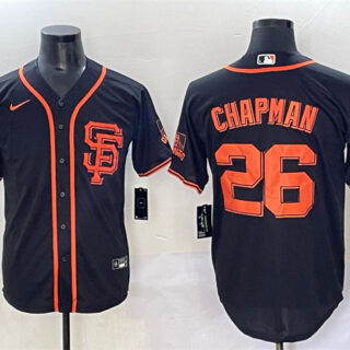 Men's San Francisco Giants #26 Matt Chapman Black Cool Base Stitched Baseball Jersey