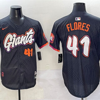 Men's San Francisco Giants #41 Wilmer Flores Anthracite 2025 City Connect Limited Stitched Baseball Jersey