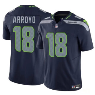 Men's Seattle Seahawks #18 Elijah Arroyo Navy 2025 Draft F.U.S.E Vapor Limited Stitched Football Jersey