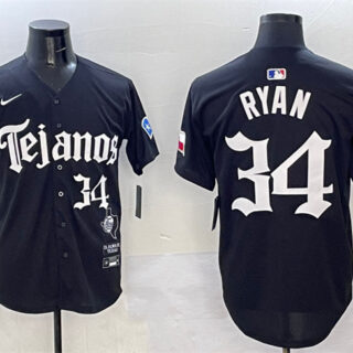 Men's Texas Rangers #34 Nolan Ryan Black Mexico 2025 Vapor Premier Limited Stitched Baseball Jersey