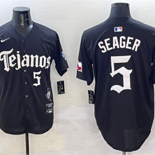 Men's Texas Rangers #5 Corey Seager Black Mexico 2025 Vapor Premier Limited Stitched Baseball Jersey
