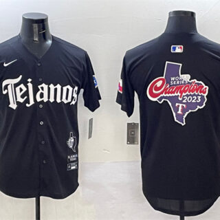 Men's Texas Rangers Team Big Logo Black Mexico 2025 Vapor Premier Limited Stitched Baseball Jersey