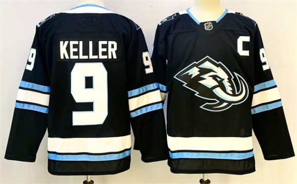 Men's Utah Mammoth #9 Clayton Keller Navy 2025 With C Patch Stitched Jersey