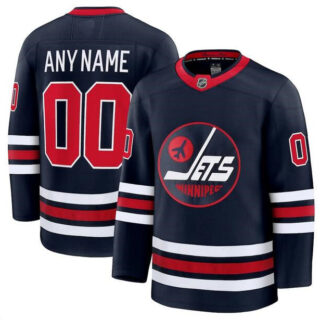 Men's Winnipeg Jets Active Player Custom Navy 2024-25 Alternate Stitched Hockey Jersey