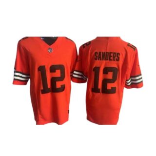 Men's Cleveland Browns #12 Shedeur Sanders Orange 2025 F.U.S.E. Vapor Limited Stitched Football Jersey