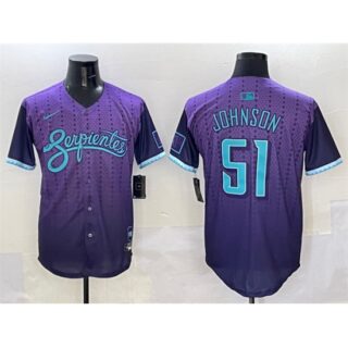 Men's Arizona Diamondbacks #51 Randy Johnson Purple 2025 City Connect Limited Stitched Baseball Jersey