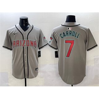 Men's Arizona Diamondbacks #7 Corbin Carroll Gray Limited Stitched Baseball Jersey