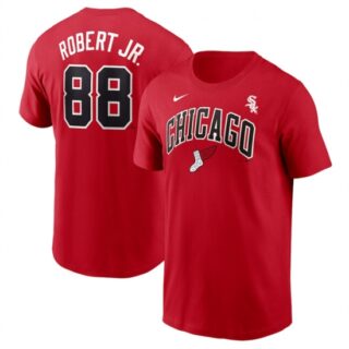 Men's Chicago White Sox #88 Luis Robert Jr. Red 2025 City Connect Name & Number T-Shirt