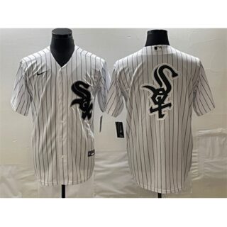 Men's Chicago White Sox White Team Big Logo Cool Base Stitched JerseyS