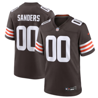 Men's Cleveland Browns #00 Shedeur Sanders Brown 2025 NFL Draft Game Jersey