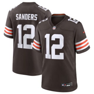 Men's Cleveland Browns #12 Shedeur Sanders Brown 2025 NFL Draft Game Jersey