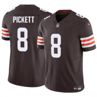 Men's Cleveland Browns #8 Kenny Pickett Brown 2025 F.U.S.E. Vapor Limited Football Stitched Jersey
