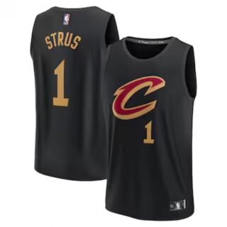 Men's Cleveland Cavaliers #1 Max Strus Fanatics Black Fast Break Replica Player Jersey