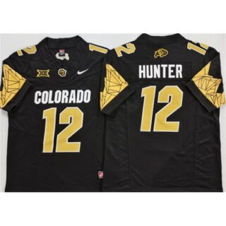 Men's Colorado Buffaloes #12 Travis Hunter Black With XII 2025 F.U.S.E. Stitched Football Jersey