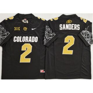 Men's Colorado Buffaloes #2 Shadeur Sanders Black With XII 2025 F.U.S.E. Stitched Football Jersey