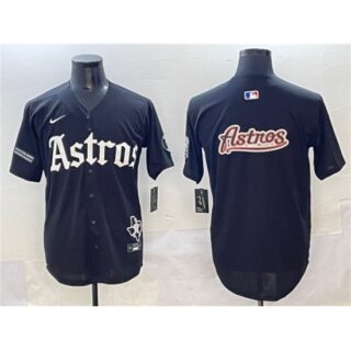 Men's Houston Astros Team Big Logo Black Gothic 'Houston Born Barrio Raised' Limited Stitched Baseball Jersey