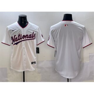 Men's Washington Nationals Blank White Limited Stitched Baseball Jersey