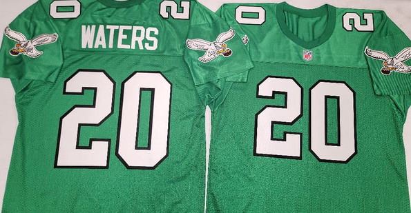Philadelphia Eagles #20 ANDRE WATERS 90s Vintage Throwback Football Jersey KELLY GREEN