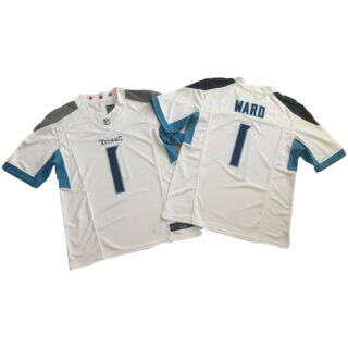 Men's Tennessee Titans #1 Cameron Ward 2025 Jerseys - White