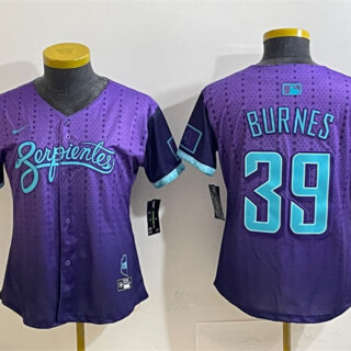 Women's Arizona Diamondbacks #39 Corbin Burnes Purple 2025 City Connect Limited Stitched Baseball Jersey(Run Small)