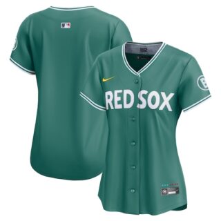 Women's Boston Red Sox Blank Green 2025 City Connect Limited Stitched Baseball Jersey(Run Small)