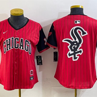 Women's Chicago White Sox Team Big Logo Red Black 2025 City Connect Limited Stitched Baseball Jersey(Run Small) 001