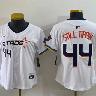 Women's Houston Astros #44 Still Tippin White 2025 City Connect Limited Stitched Baseball Jersey(Run Small)
