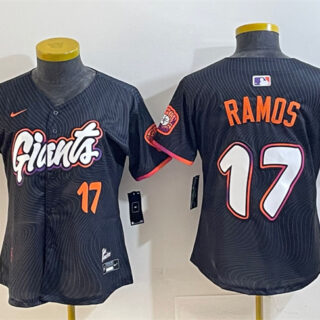 Women's San Francisco Giants #17 Heliot Ramos Anthracite 2025 City Connect Limited Stitched Baseball Jersey(Run Small)