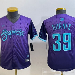 Youth Arizona Diamondbacks #39 Corbin Burnes Purple 2025 City Connect Limited Stitched Baseball Jersey