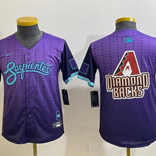 Youth Arizona Diamondbacks Team Big Logo Purple 2025 City Connect Limited Stitched Baseball Jerseys
