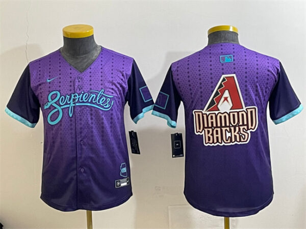 Youth Arizona Diamondbacks Team Big Logo Purple 2025 City Connect Limited Stitched Baseball Jerseys