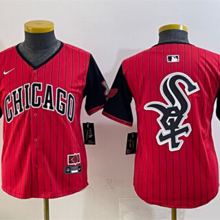 Youth Chicago White Sox Team Big Logo Red Black 2025 City Connect Limited Stitched Baseball Jerseys