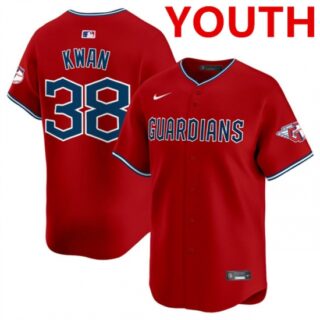 Youth Cleveland Guardians #38 Steven Kwan Red Alternate Limited Stitched Baseball Jersey
